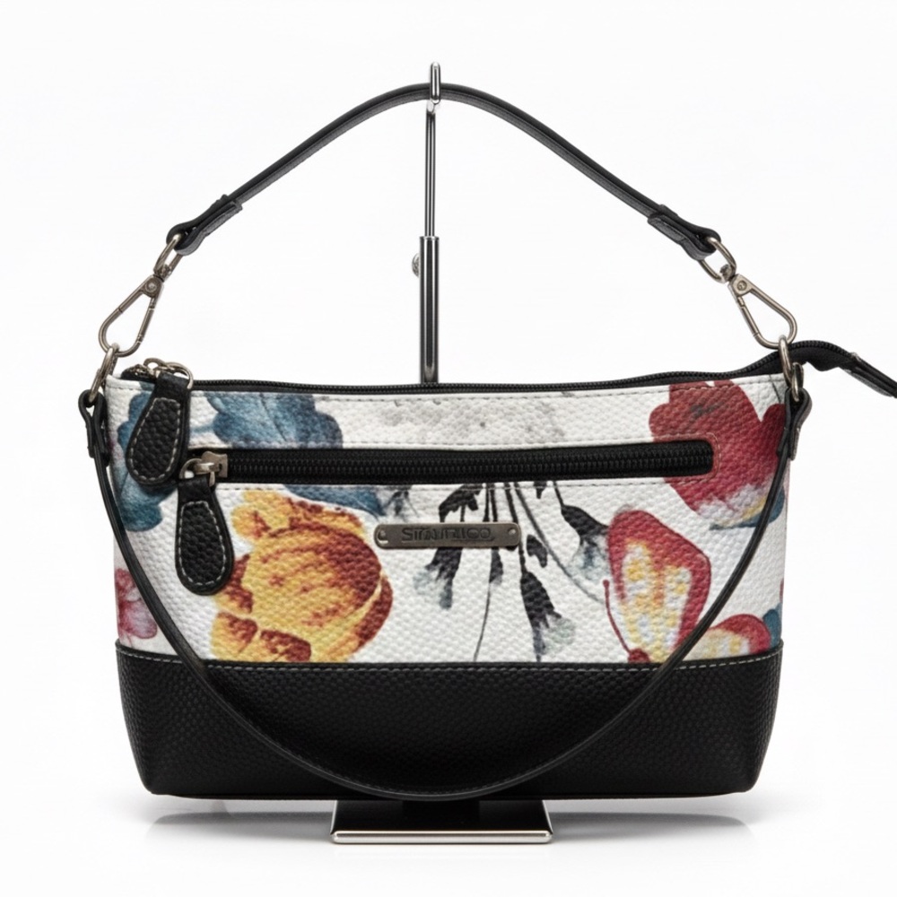 • Stone & Co. Floral Crossbody Bag with Black Details •